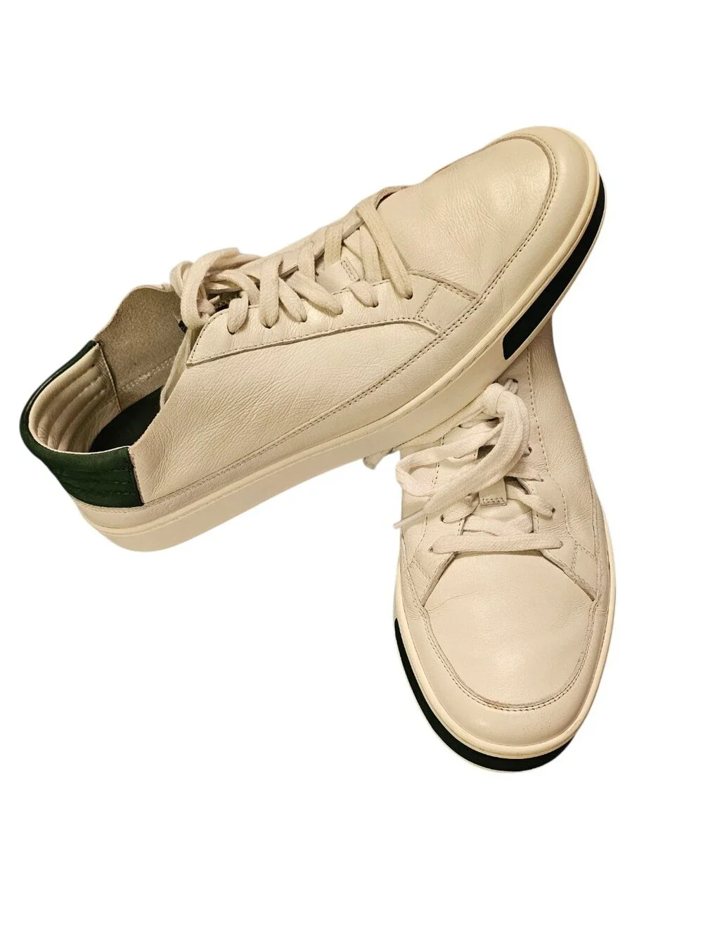 Authentic GUCCI Men's White Leather Low Top Sneakers Size 10 US (9G) Include COA